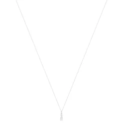 Collier or 375 blanc zirconias blancs 45 cm