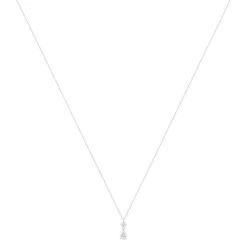 Collier or 375 blanc zirconias blancs 45 cm