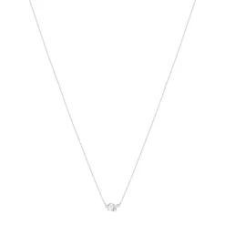 Collier or blanc 375 zirconias 45 cm