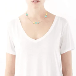 Collier or 375 jaune Amazonite