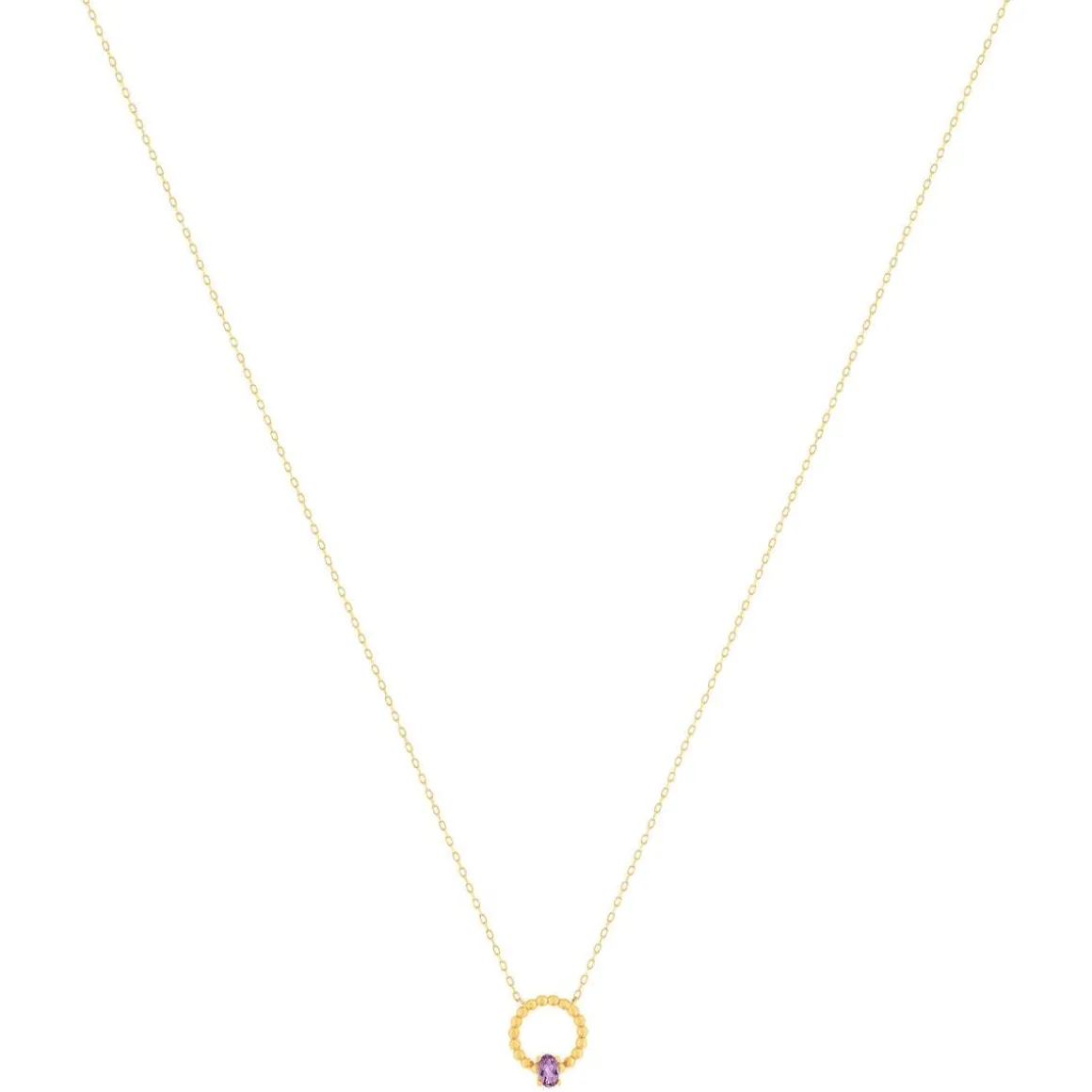 Collier or 375 jaune améthyste 45 cm