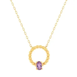 Collier or 375 jaune améthyste 45 cm