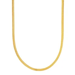 Collier or 375 jaune association de maille palmier 45 cm