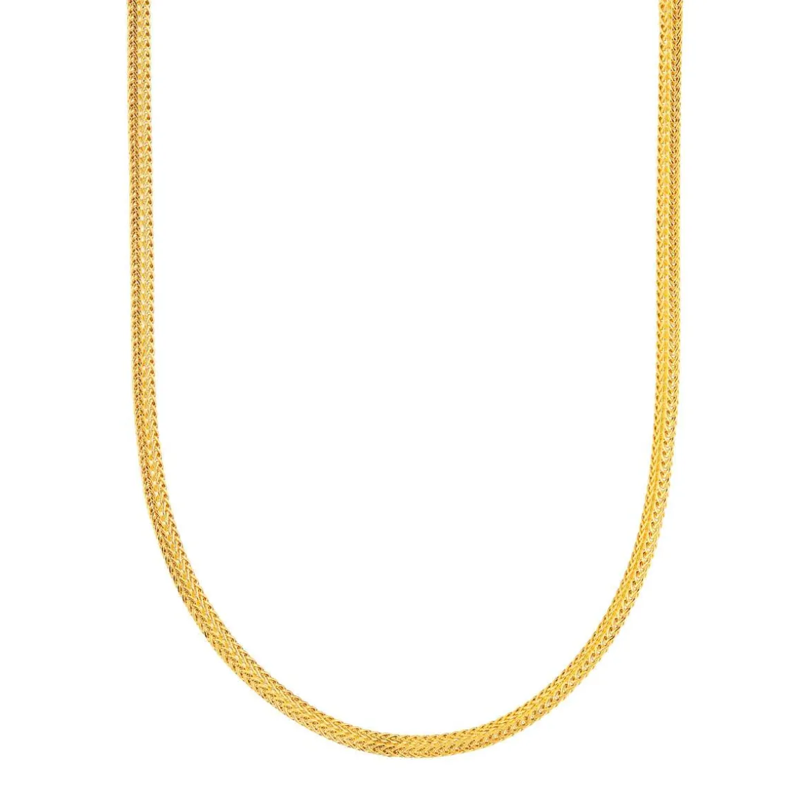 Collier or 375 jaune association de maille palmier 45 cm