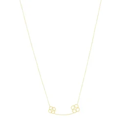 Collier or jaune 375 44 cm motif fleur