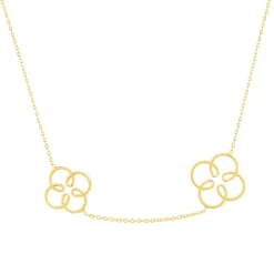 Collier or jaune 375 44 cm motif fleur