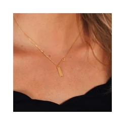 Collier or 375 jaune coeur 45 cm