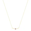 Collier or 375 jaune coeur rubis et diamants 45cm