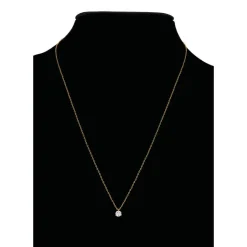 Collier or 750 jaune diamant DSI1 3 griffes 0.20ct