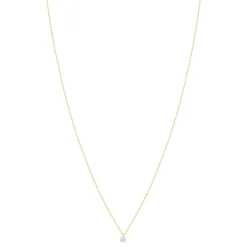Collier or 750 jaune diamant DSI1 3 griffes 0.20ct