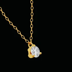 Collier or 750 jaune diamant DSI1 3 griffes 0.20ct
