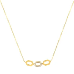 Collier or 375 jaune diamants 43cm