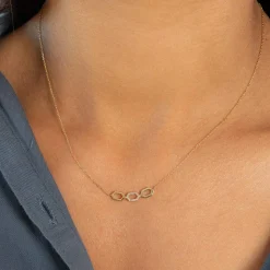 Collier or 375 jaune diamants 43cm