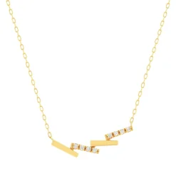 Collier or 375 jaune diamants 45cm
