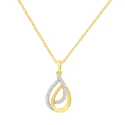 Collier or 750 jaune diamants 0.07 ct 42cm
