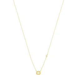 Collier or 375 jaune diamants synthétiques