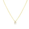 Collier or jaune 750 diamants synthétiques 0.34 carat