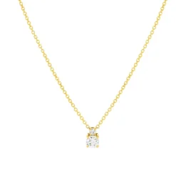 Collier or jaune 750 diamants synthétiques 0.34 carat