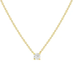 Collier or 750 jaune diamant synthétique 42 cm 0.25 carat