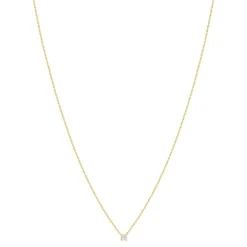 Collier or 750 jaune diamant synthétique 42 cm 0.25 carat