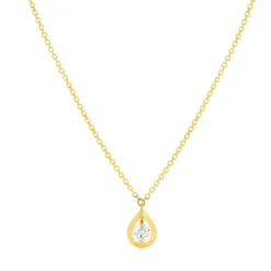 Collier or jaune 750 diamant synthétique 0.18 carat