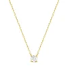 Collier or jaune 750 diamant synthétique 42 cm 0.50 carat