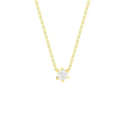 Collier or jaune diamant synthétique 42 cm 0.25 carat