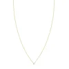 Collier or 750 jaune diamant synthétique 0.15 ct 42 cm
