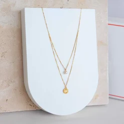 Collier or jaune 375 double rang perle de culture de Chine 45 cm