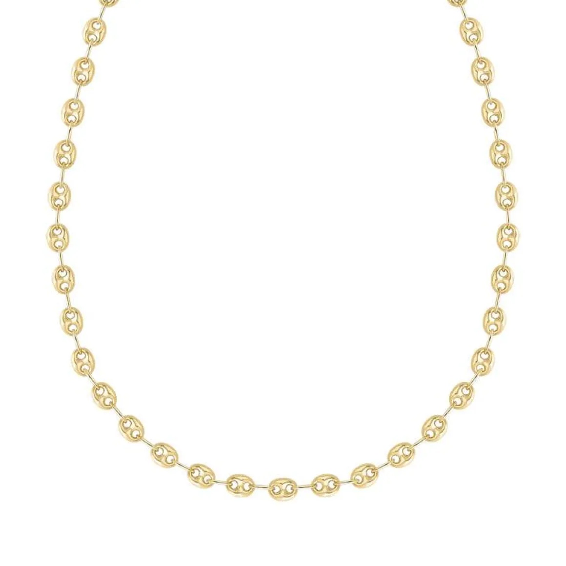 Collier or 750 jaune maille grain de café 50 cm