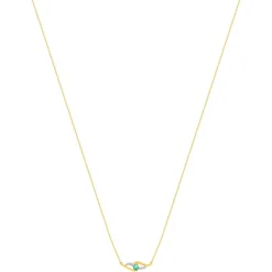 Collier or 375 jaune émeraude diamants 45 cm