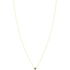 Collier or 750 jaune émeraudes 0.13 ct et diamants 0.056 ct 43cm