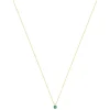 Collier or 375 jaune émeraude zirconia, 45 cm