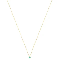 Collier or 375 jaune émeraude zirconia, 45 cm