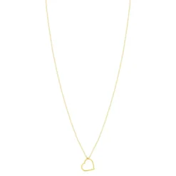 Collier or 375 jaune, motif coeur 45 cm