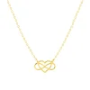 Collier or 375 jaune, motif coeur et infini 45 cm