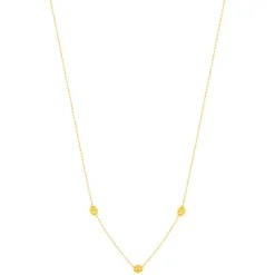 Collier or 375 jaune, motif grain de café 45cm