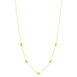 Collier or 375 jaune, motif grain de café 45 cm