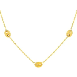 Collier or 375 jaune, motif grain de café 45 cm