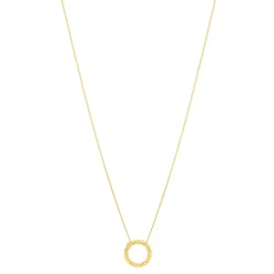 Collier or jaune 375, motif maille gourmette. Longueur 45 cm.