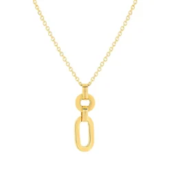 Collier or jaune 375, motif maillons. Longueur 45 cm.