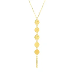 Collier or jaune 375 motif pastille 42 cm