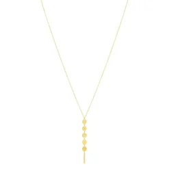 Collier or jaune 375 motif pastille 42 cm