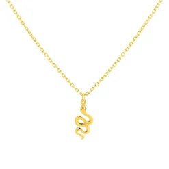 Collier or 375 jaune, motif serpent 45 cm