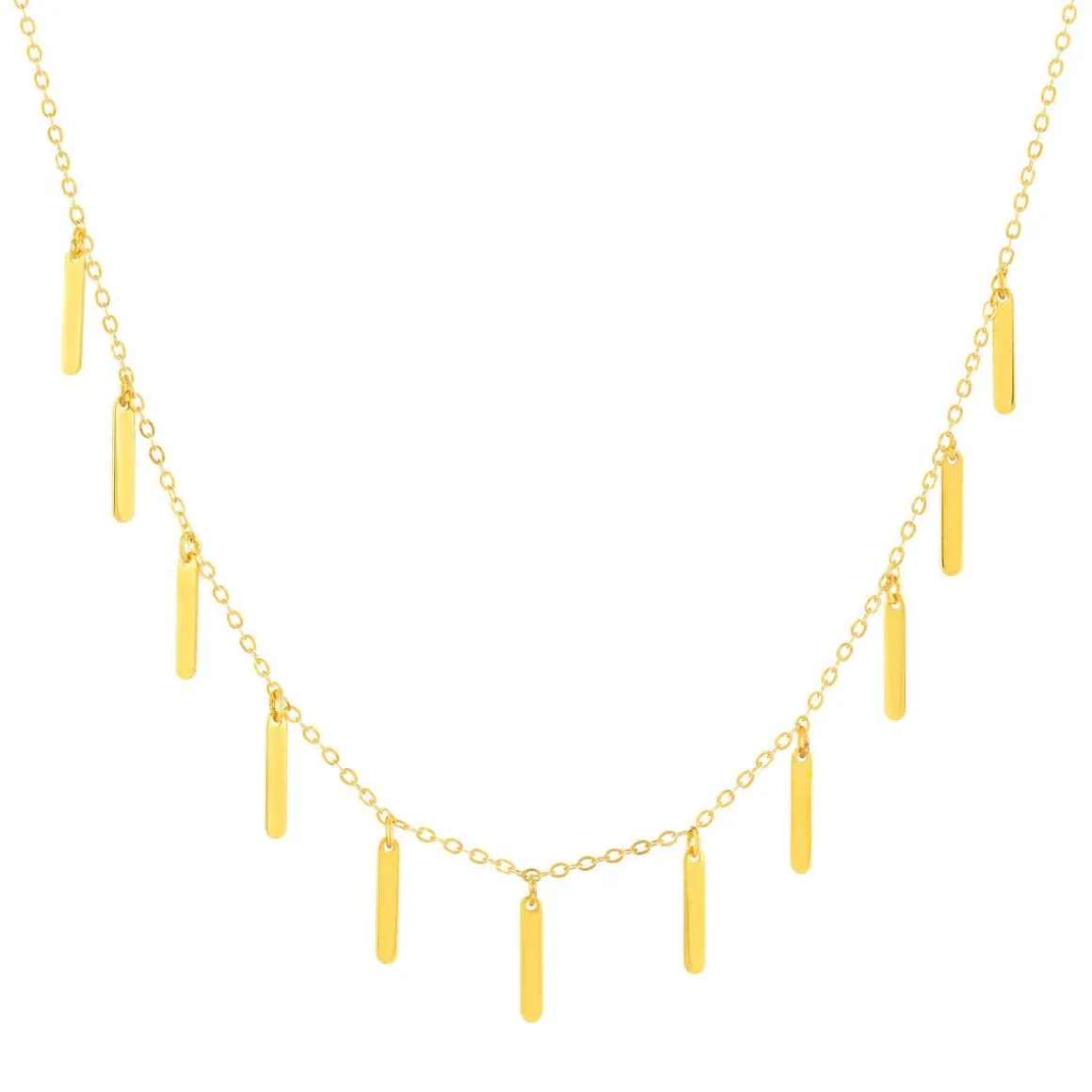 Collier or jaune 375 pampilles 43 cm