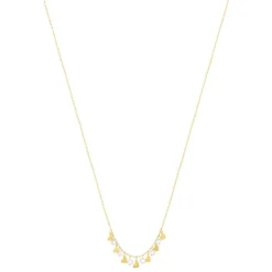 Collier or 375 jaune pampilles coeurs et zirconias 45cm