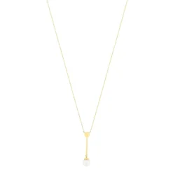 Collier or jaune 375 perle 44 cm
