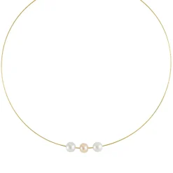 Collier or 375 jaune perles de culture de Chine 42 cm