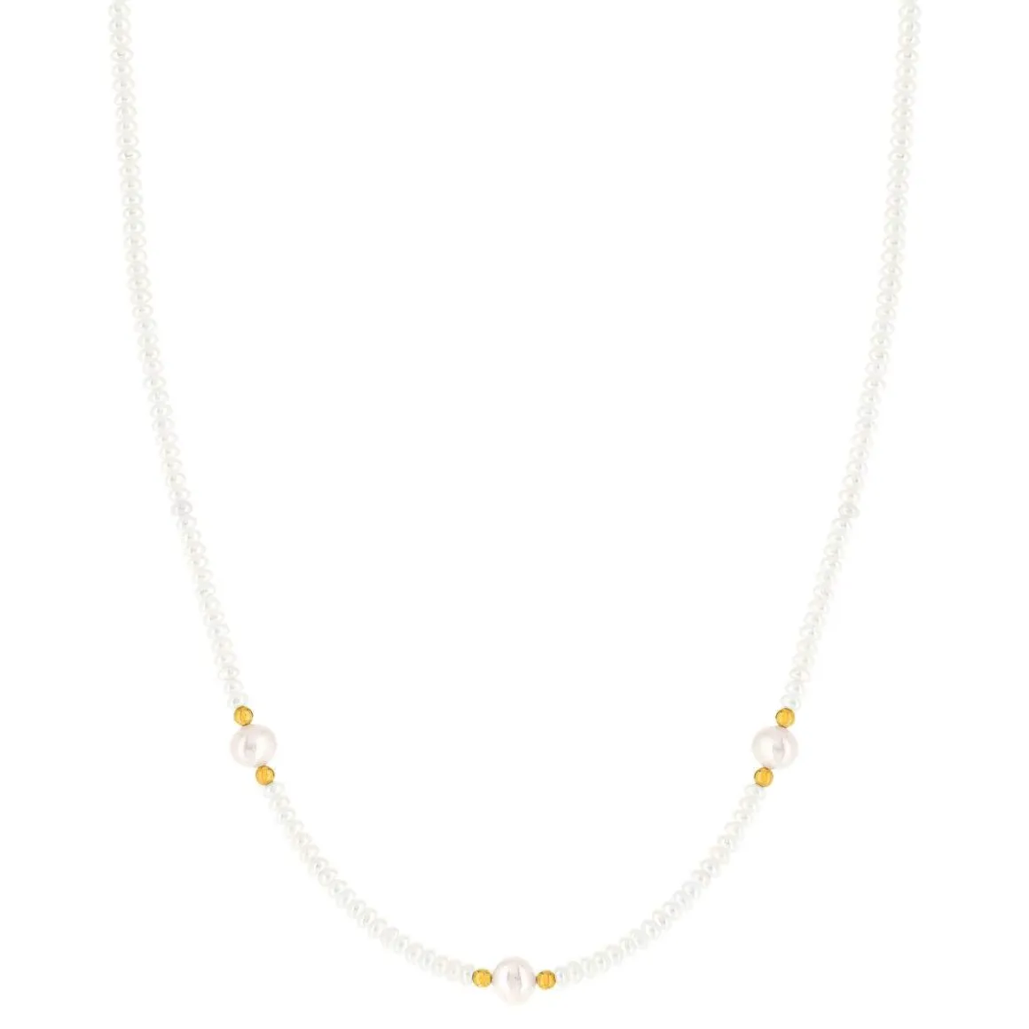 Collier or jaune 375 perles de culture de chine 42 cm