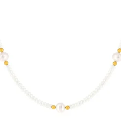 Collier or jaune 375 perles de culture de chine 42 cm